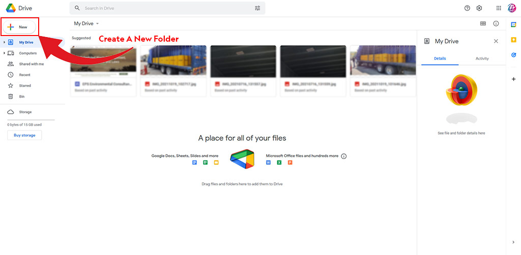 Google Drive Create New Folder